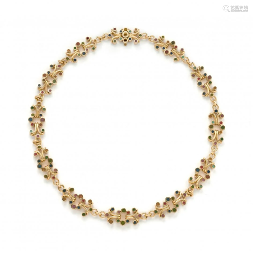 gold and enamel necklace, cirio