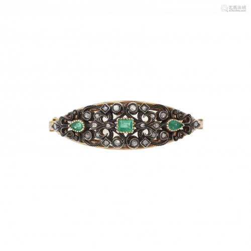diamond and emerald bangle