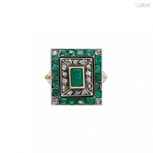 emerald and diamond ring