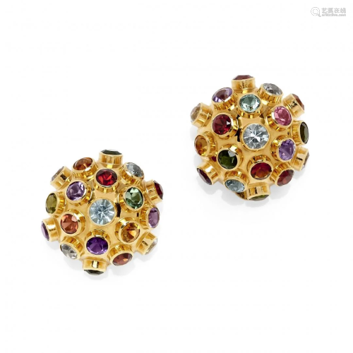 pair of gold and gem-set 