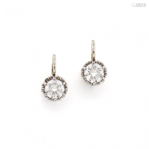 pair of diamond earrings