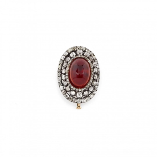 antique diamond and garnet brooch