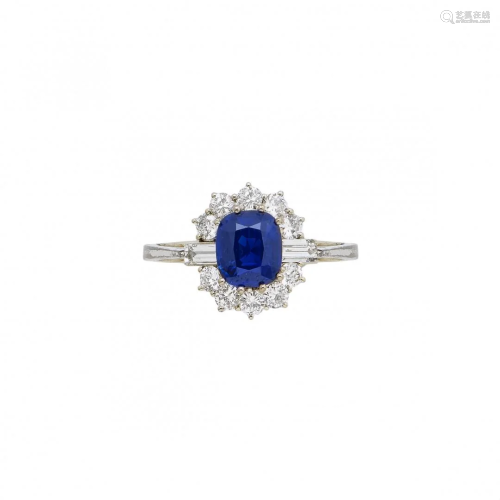 diamond and blue sapphire ring