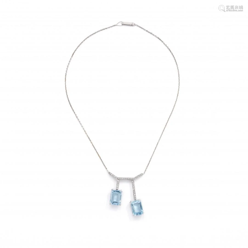 blue topaz and diamond necklace, repossi