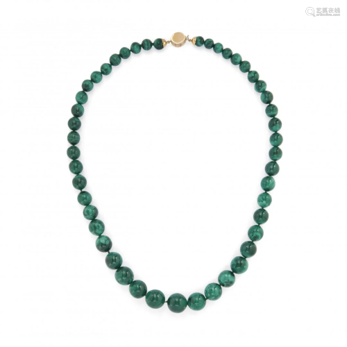 long malachite and gold necklace