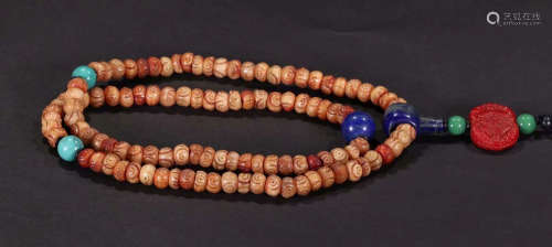 BONE STRING NECKLACE WITH 108 BEADS