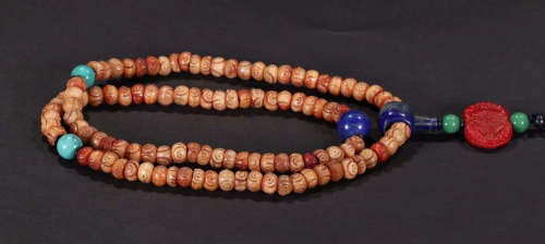BONE STRING NECKLACE WITH 108 BEADS