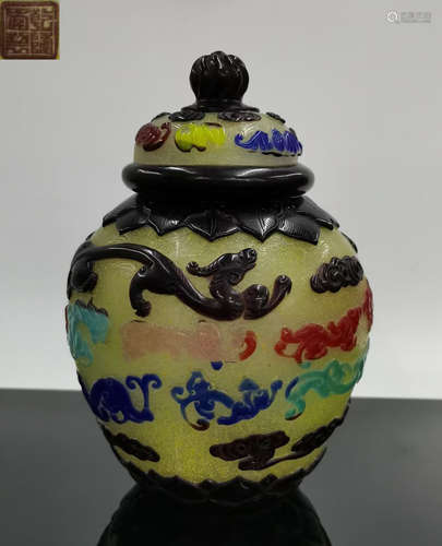 QIANLONGNIANZHI MARK GLASS JAR