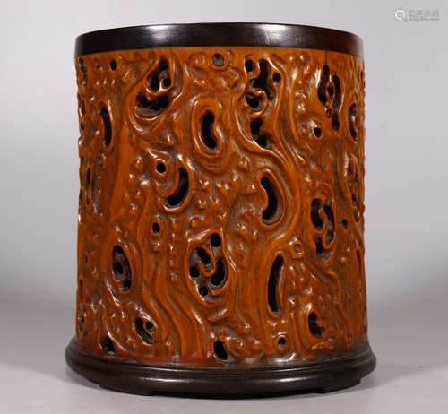 HUANGYANG WOOD BRUSH POT