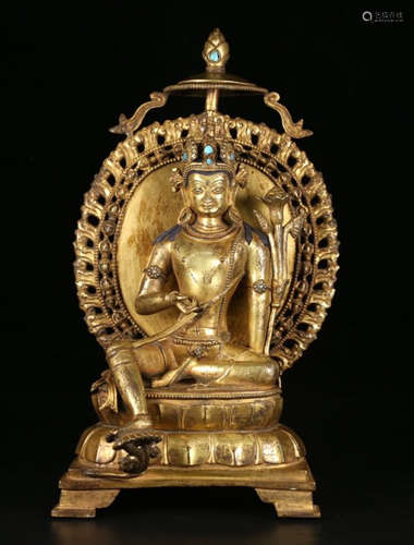 GILT BRONZE TARA BUDDHA STATUE