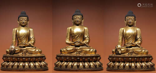 GILT BRONZE BUDDHA STATUE