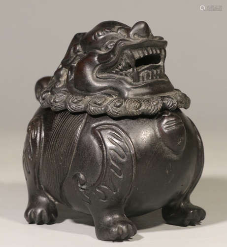 ZITAN WOOD CENSER SHAPED WITH LION