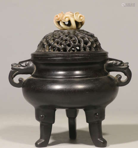 ZITAN WOOD CENSER WITH BEAST EARS