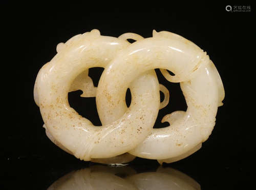 HETIAN JADE PENDANT CARVED WITH BEAST