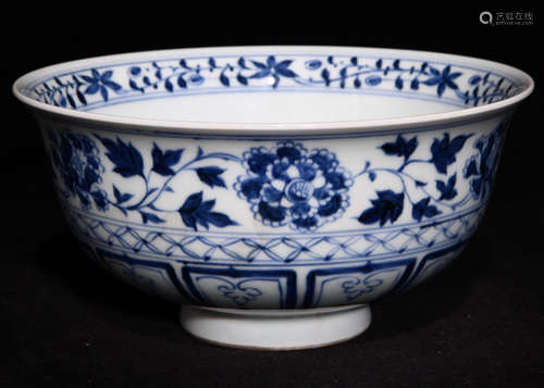 BLUE&WHITE GLAZE BOWL PAINTED WITH QILIN