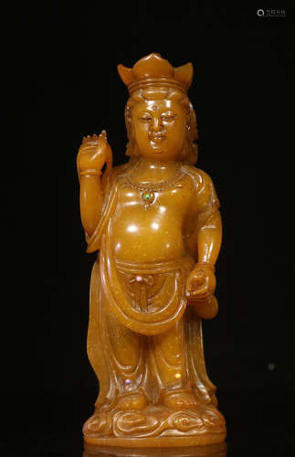 SHOUSHAN STONE GUANYIN BUDDHA STATUE