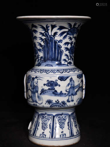 BLUE&WHITE GLAZE VASE PAINTED WITH DRAGON