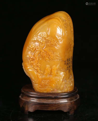 TIANHUANG STONE SEAL CARVED WITH LANDSCAPE