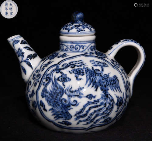 DAMINGXUANDENIANZHI MARK BLUE&WHITE GLAZE POT