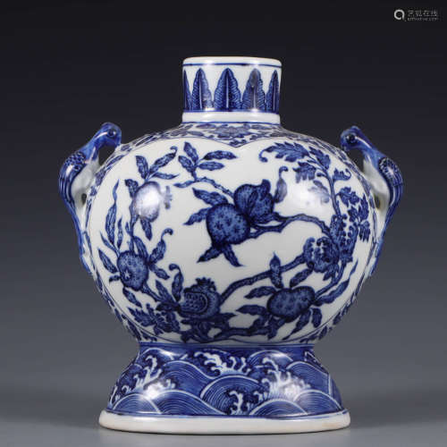 A Blue And White auspicious porcelain jar
