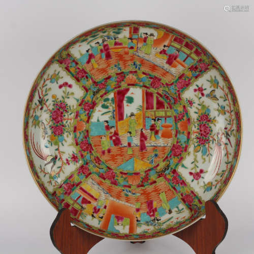 A guangcai figures and flowers&birds plate