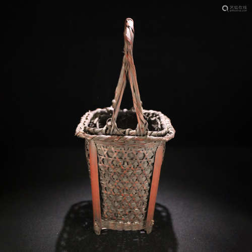 A bamboo woven basket
