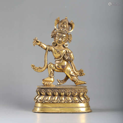 A Gilt bronze Statue of Vajrapani Bodhisattva