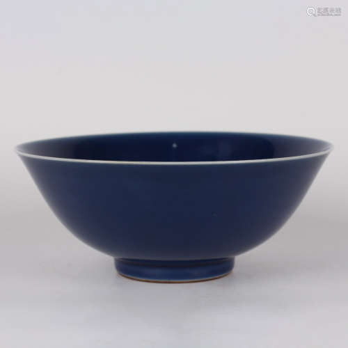 A blue-glazed bowl