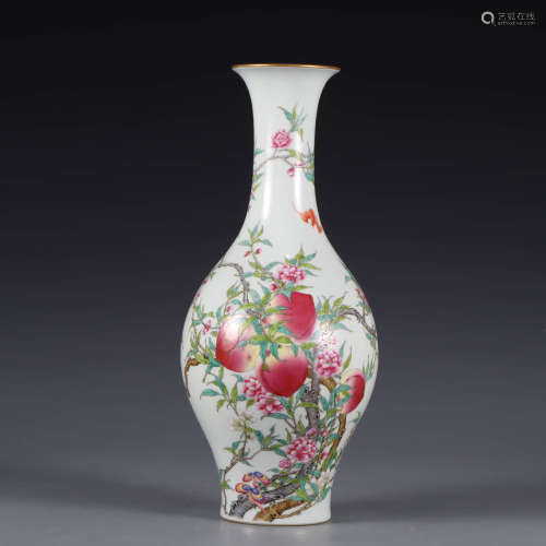 A Famille rose auspicious porcelain vase