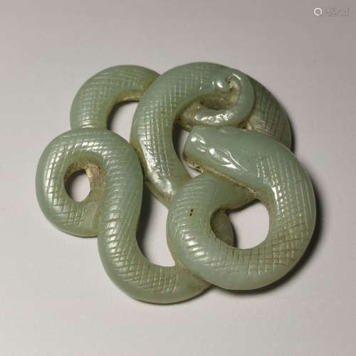 A carved jade snake