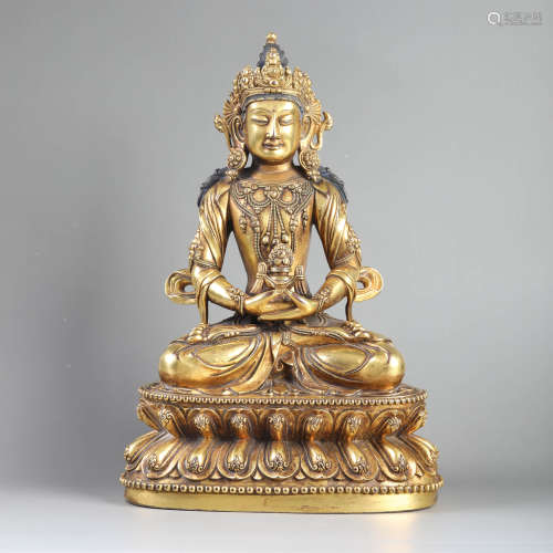 A Gilt bronze Statue of Manjusri Bodhisattva