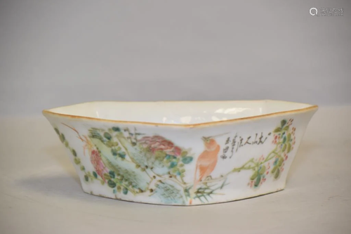 19th C. Chinese Porcelain Famille Verte Bowl