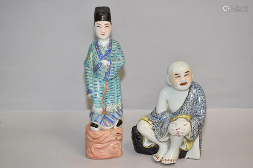 Two 19th C. Chinese Porcelain Famille Rose Figures