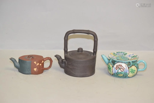 Three Chinese YiXing ZiSha Teapots