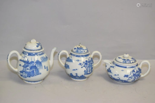 19th C. Chinese Porcelain Export B&W Tea Set