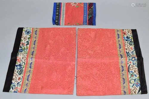 Three Qing Chinese Embroidered Sleeves