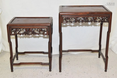 Two Qing Chinese Hongmu Carved Stands