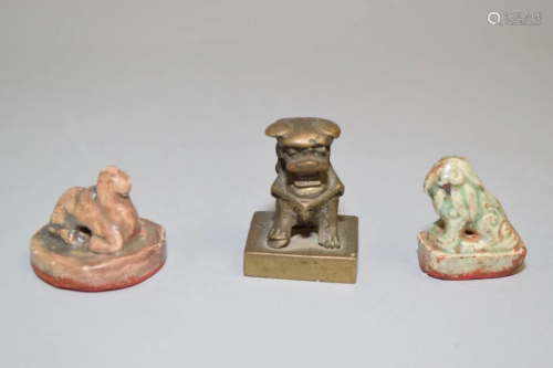 Three Song-Qing Chinese Porcelain/Bronze Seals