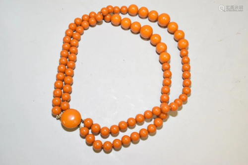 Chinese Faux Butterscotch Egg Yolk Amber Necklace