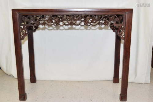 19-20th C. Chinese Hongmu Carved Long Table