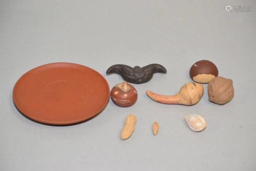 Set of Chinese YiXing ZiSha Nuts Platter
