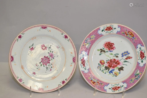 Two 18th C. Chinese Porcelain Export Famille Rose