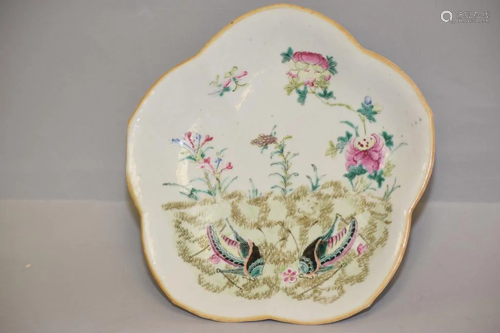 19th C. Chinese Porcelain Famille Rose Plate