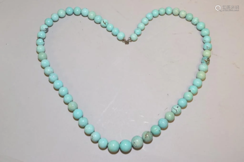 Chinese Turquoise Bead Necklace