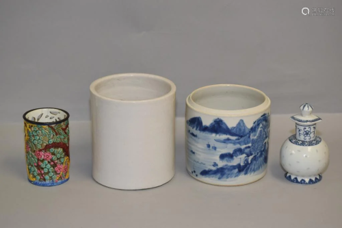 Four 18-20th C. Chinese Porcelain Study Objects