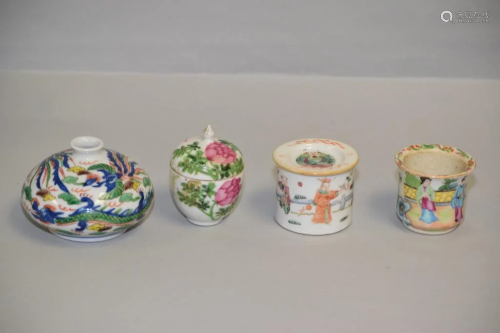 Four 19-20th C. Chinese Porcelain Study Objects