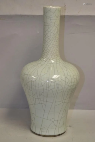 Large 19th C. Chinese Porcelain Faux Ge Glaze Vase