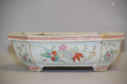 Qing Chinese Porcelain Famille Rose Narcissus Planter