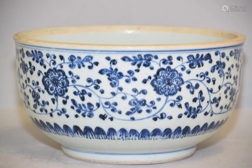 Large 17-18th C. Chinese Porcelain B&W Bowl