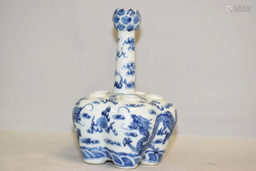 18th C. Chinese Porcelain Export B&W Tulipiere